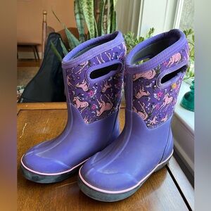Purple Unicorn Classic II Bogs Kids Boots